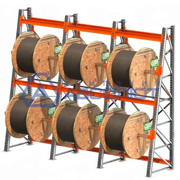 Стеллаж наклонный для кабельных барабанов